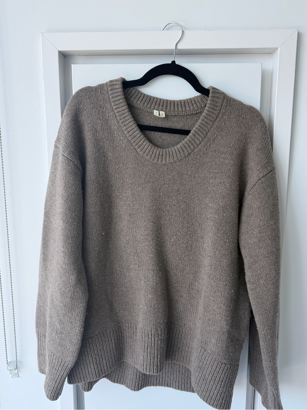 Arket Taupe Crewneck Wool Chunky Sweater - Small